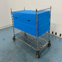 Foam Dry Ice Storage Chest w/ Wire Transport Cart image 1